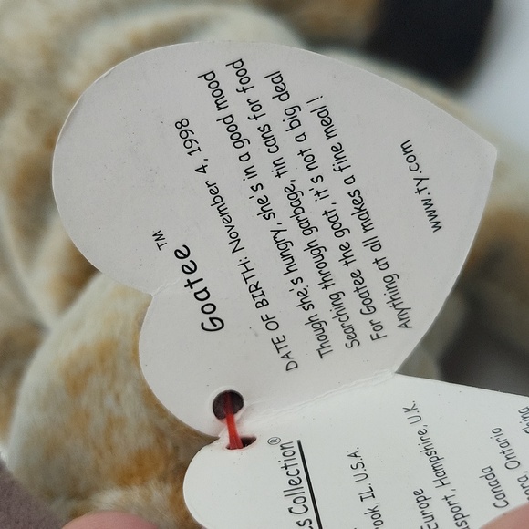 Rare Ty Beanie Original Baby Goatee Retired Vintage 1998 Tag Errors Miss Printed - Picture 8 of 9